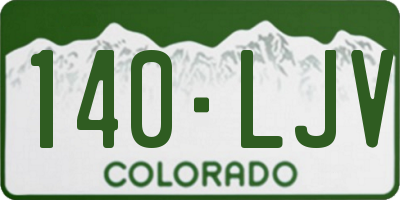 CO license plate 140LJV