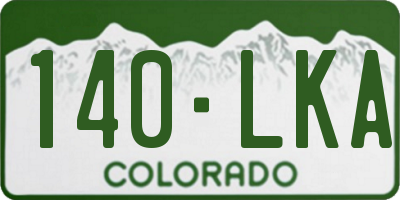 CO license plate 140LKA