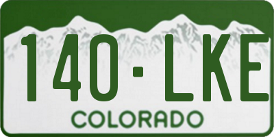 CO license plate 140LKE