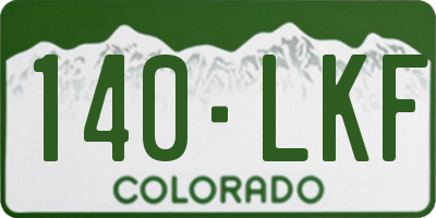 CO license plate 140LKF
