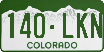 CO license plate 140LKN