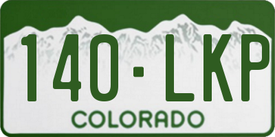 CO license plate 140LKP