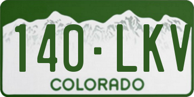 CO license plate 140LKV
