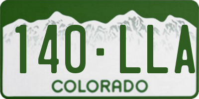 CO license plate 140LLA