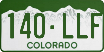 CO license plate 140LLF
