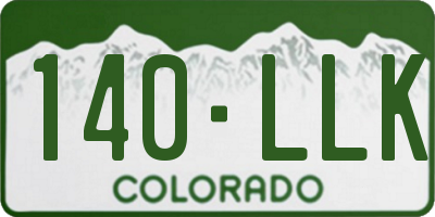 CO license plate 140LLK