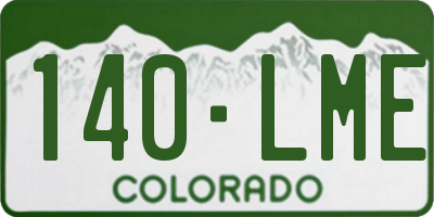 CO license plate 140LME