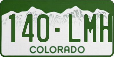 CO license plate 140LMH