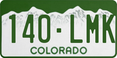 CO license plate 140LMK