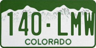 CO license plate 140LMW