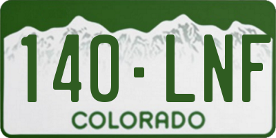 CO license plate 140LNF