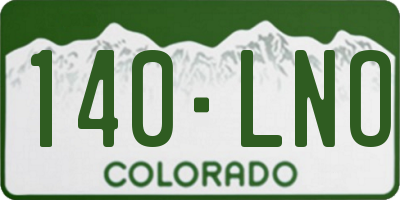CO license plate 140LNO