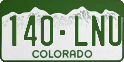 CO license plate 140LNU