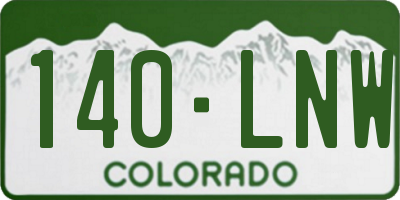 CO license plate 140LNW