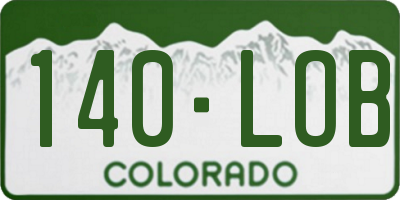CO license plate 140LOB