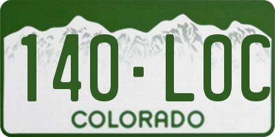CO license plate 140LOC