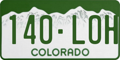 CO license plate 140LOH