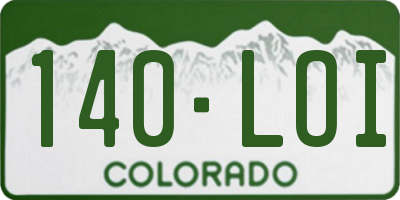 CO license plate 140LOI