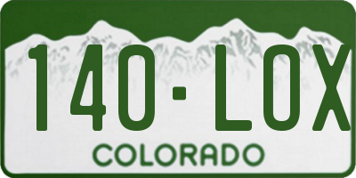CO license plate 140LOX