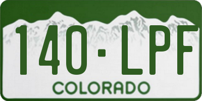 CO license plate 140LPF