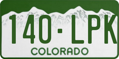 CO license plate 140LPK