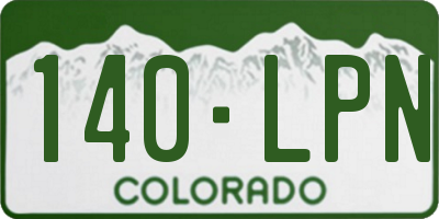 CO license plate 140LPN