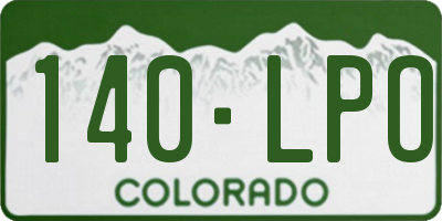 CO license plate 140LPO