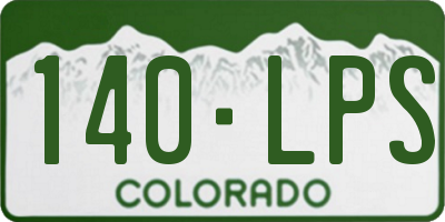 CO license plate 140LPS