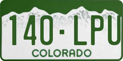 CO license plate 140LPU