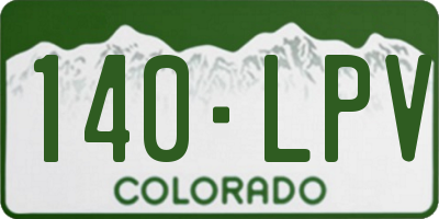 CO license plate 140LPV