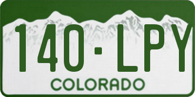 CO license plate 140LPY