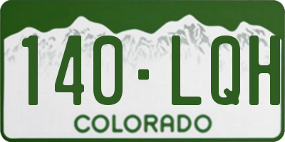 CO license plate 140LQH