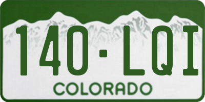 CO license plate 140LQI