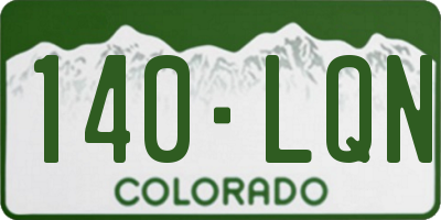 CO license plate 140LQN