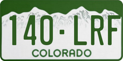 CO license plate 140LRF