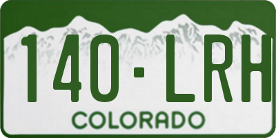 CO license plate 140LRH