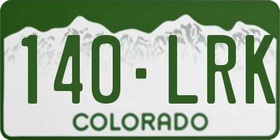 CO license plate 140LRK