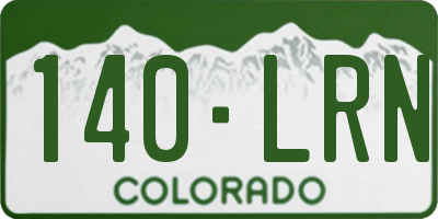 CO license plate 140LRN