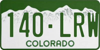 CO license plate 140LRW