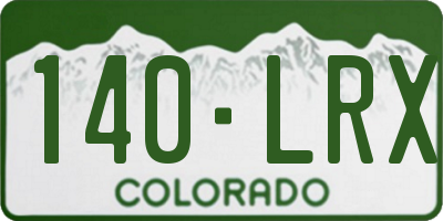 CO license plate 140LRX