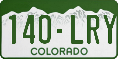 CO license plate 140LRY