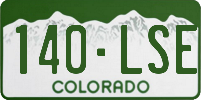 CO license plate 140LSE