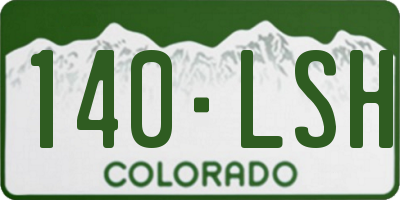 CO license plate 140LSH