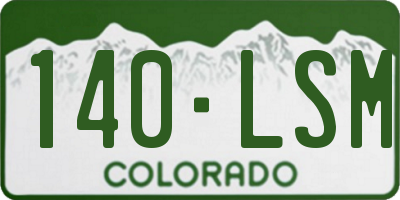 CO license plate 140LSM