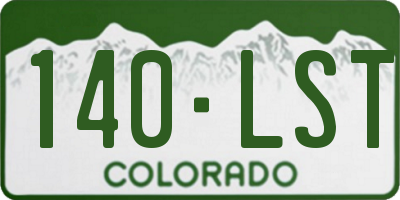CO license plate 140LST