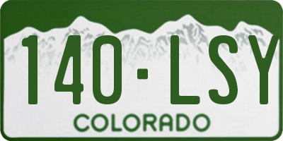 CO license plate 140LSY