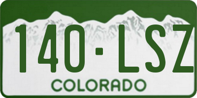 CO license plate 140LSZ