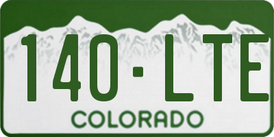 CO license plate 140LTE