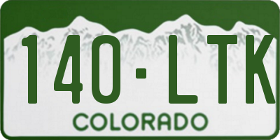 CO license plate 140LTK
