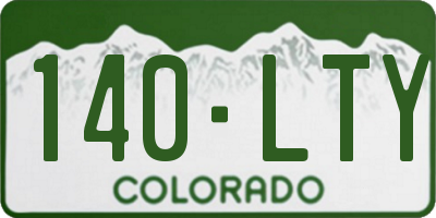CO license plate 140LTY